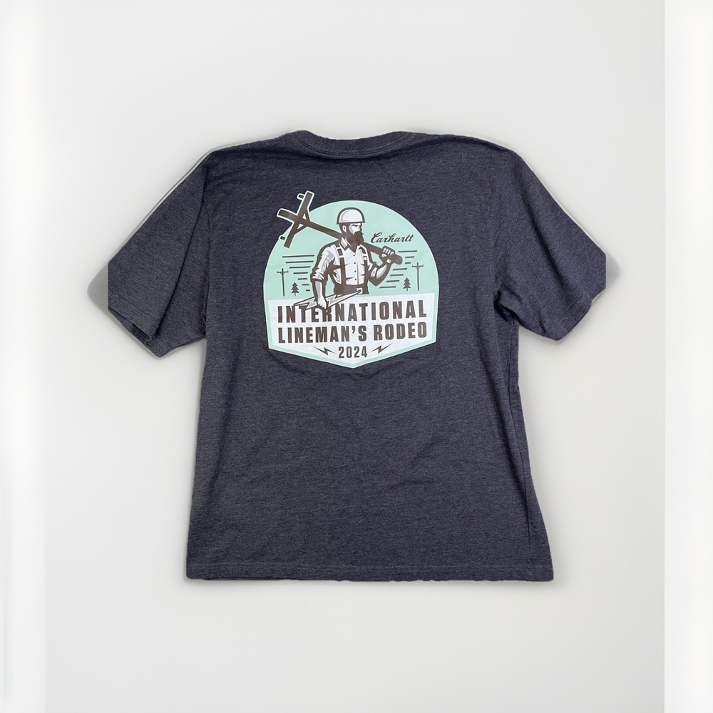 Carhartt International Lineman's Rodeo Gray Large Loose Fit Pocket T Shirt